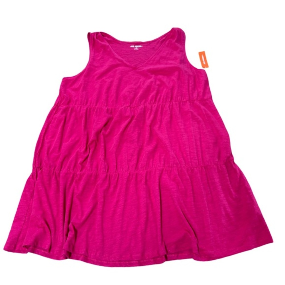 Joe Fresh Fuchsia Tiered Cotton Dress in Size 1X NWT